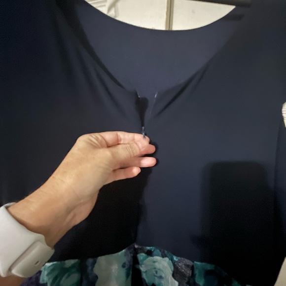 NWT Elegant Navy Floral Maxi Dress size 10 has no belt - Picture 9 of 16